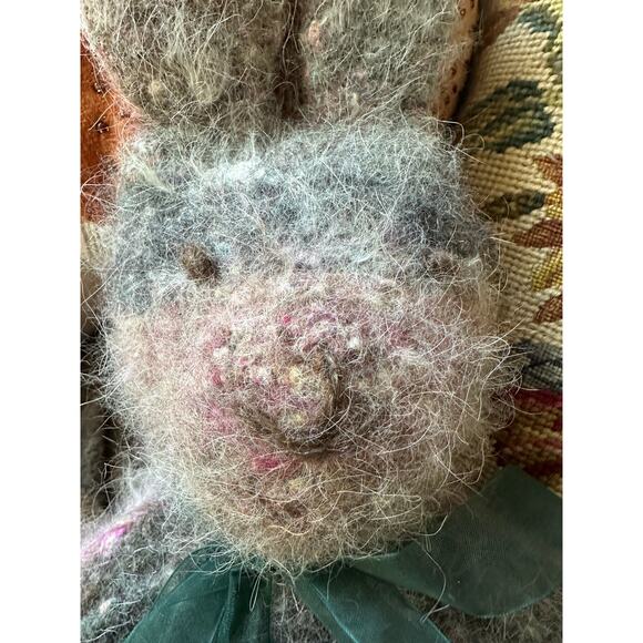Stuffed animal needle-felted rabbit unique wool alpaca boho gift bunny handmade - Picture 5 of 16